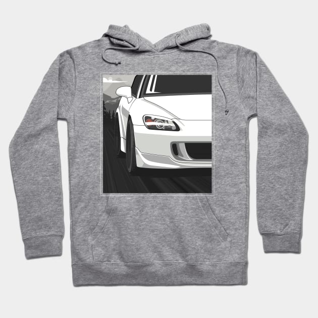 Honda S2000 AP2 Rolling - Championship White Hoodie by wearapex